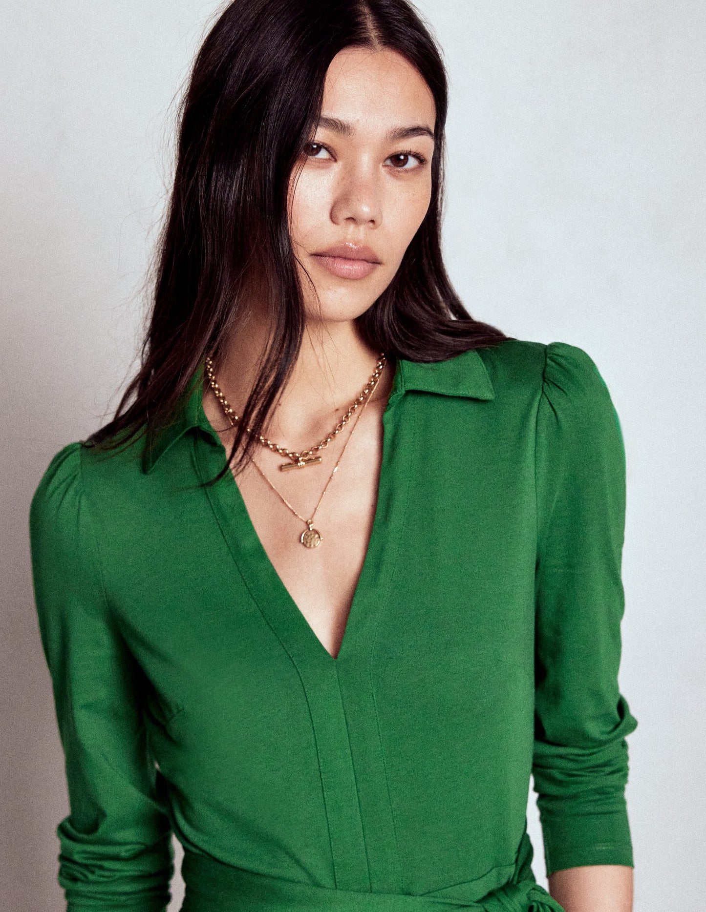 Imogen Collared Jersey Dress-Eden