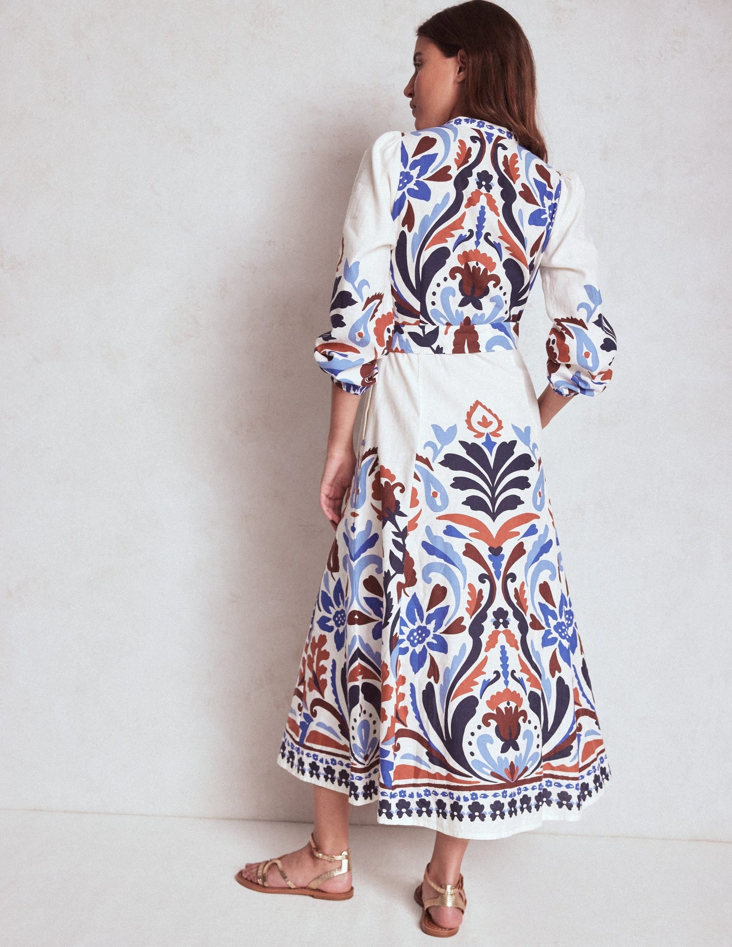 Mae Linen Blend Shirt Dress-Multi, Elaborate Garden