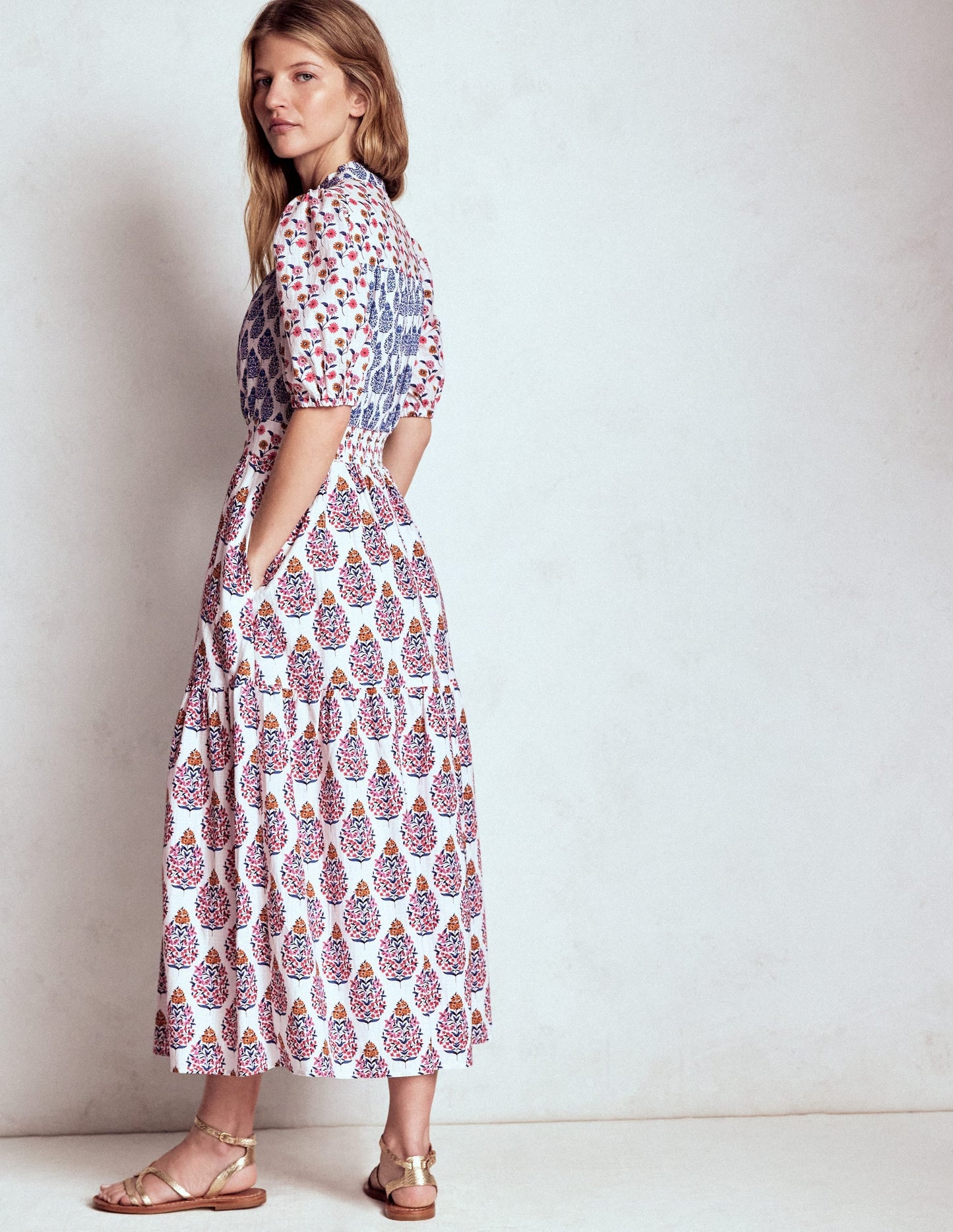 Beatrice Cotton Maxi Dress-Multi, Wildflower Bouquet