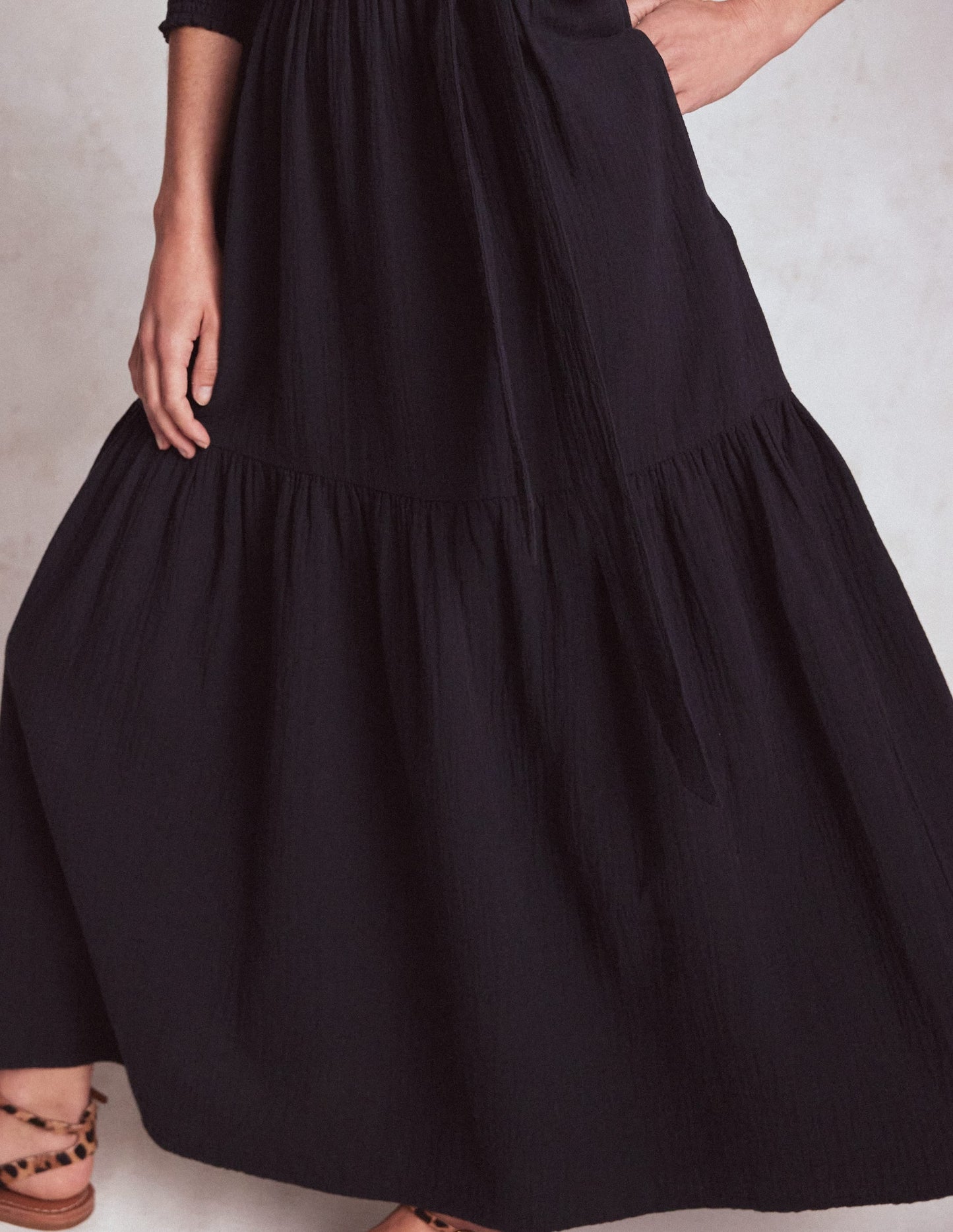 Cecily Double Cloth Midi Dress-Midnight Blue